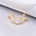 Golden Tile Gem Drop Dangle Nipple Shield Ring