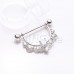 Lace Gem Drop Dangle Nipple Barbell Shield Ring