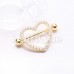 Golden Dazzling Multi Gem Heart Nipple Shield Ring