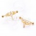 Golden Royalty Princess Gem Drop Dangle Nipple Barbell Shield Ring