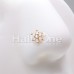 Golden Vintage Rose Pink Flower Nose Stud Ring