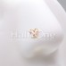 Golden Vintage Rose Pink Butterfly Nose Stud Ring