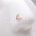 Golden Opal Crescent Moon Nose Stud Ring