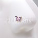 Golden Lavender Butterfly Nose Stud Ring