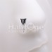 Dark Butterfly CZ Dangle Gem Nose Stud Ring