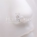 Butterfly CZ Double Dangle Gem Nose Stud Ring