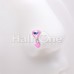 Pretty Power Double Heart Dangle Nose Stud Ring