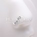 Classic Zig Zag CZ Pearl Nose Stud Ring