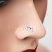 Gemmed Double Crescent Moon Nose Stud Ring