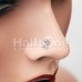 Cubic Butterfly Prong Set Gem L-Shape Nose Ring