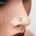 Golden Cubic Butterfly Prong Set Gem L-Shape Nose Ring