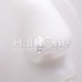 White Rose Dangle Gem L-Shaped Nose Ring