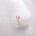 Golden Glitter Opal Heart Shape Dangle Gem L-Shape Nose Ring