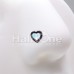 Black Illuminating Heart Moonstone L-Shape Nose Ring