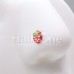 Red Enamel Strawberry L-Shape Nose Ring
