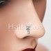 Midnight Butterfly Dangle Moon Gem L-Shape Nose Ring