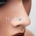 Golden Bezel Set Synthetic Turquoise Stone L-Shape Nose Ring