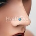 Black Bezel Set Synthetic Turquoise Stone L-Shape Nose Ring