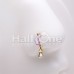 Golden Opal Moon Dangle Bendable Nose Hoop