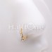 Golden Three Gem Cubic CZ Dangle Bendable Nose Hoop