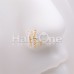 Golden Butterfly CZ Double Dangle Bendable Nose Hoop