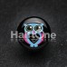 Dreamy Heart Owl Single Flared Ear Gauge Plug