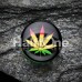 Rasta Marijuana Cannabis Pot Leaf  Weed Single Flared Ear Gauge Plug  