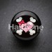 Emo Heart Crossbone Single Flared Ear Gauge Plug