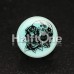 Glow in the Dark Rose Sugar Skull Single Flared Ear Gauge Plug