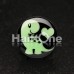 Glow in the Dark Adorable Dino Heart Single Flared Ear Gauge Plug