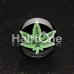 Glow in the Dark Cannabis Leaf Single Flared Ear Gauge Plug Glow in the Dark Cannabis Leaf Single Flared Ear Gauge Plug