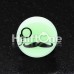 Glow in the Dark Mustache Detective Single Flared Ear Gauge Plug