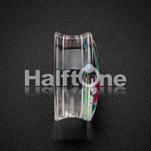 Freedom Fashion Hawaiian Flower Print Acrylic UV Double Flared Ear Gauge Plug Sold by Pair Freedom Fashion Hawaiian Flower Print Acrylic UV Double Flared Ear Gauge Plug Sold by Pair
