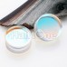 Luminous Moonstone Iridescent Flat Glass Double Flared Ear Gauge Plug