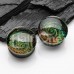 Dichroic Glass Galaxy Iridescent Double Flared Plug