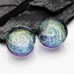 Dichroic Glass Galaxy Iridescent Double Flared Plug