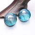 Blue Oceanic Jellyfish Glass Double Flared Plug