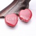 Heart Shaped Red Jade Stone Double Flared Plug