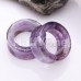 Amethyst Stone Double Flared Eyelet Tunnel Ear Gauge Plug