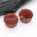 Organic Blooming Rose Sawa Wood Double Flared Ear Gauge Plug