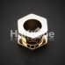Gold PVD Hexa Bolt Screw-Fit Ear Gauge Tunnel Plug