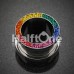 Multi-Sprinkle Dot Rainbow Multi Gem Screw-Fit Ear Gauge Tunnel Plug