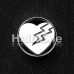 Lightning Bolt Heart Hollow Steel Single Flared Ear Gauge Plug