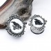 Poe The Raven Cameo Steel Ear Gauge Plug