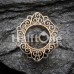Golden Fliigree Ornate Single Flared Tunnel Plug 