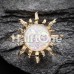 Golden Blazing Sun Opal Glitter Ear Gauge Plug Golden Blazing Sun Opal Glitter Ear Gauge Plug