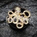 Golden Evil Octopus Ear Gauge Tunnel Plug Golden Evil Octopus Ear Gauge Tunnel Plug