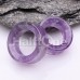 Supersize Ameythst Stone Double Flared Eyelet Tunnel Ear Gauge Plug