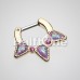 Golden Opal Sparkle Trident Septum Clicker