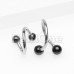 Basic Steel Twist Spiral Ring with Colored Balls